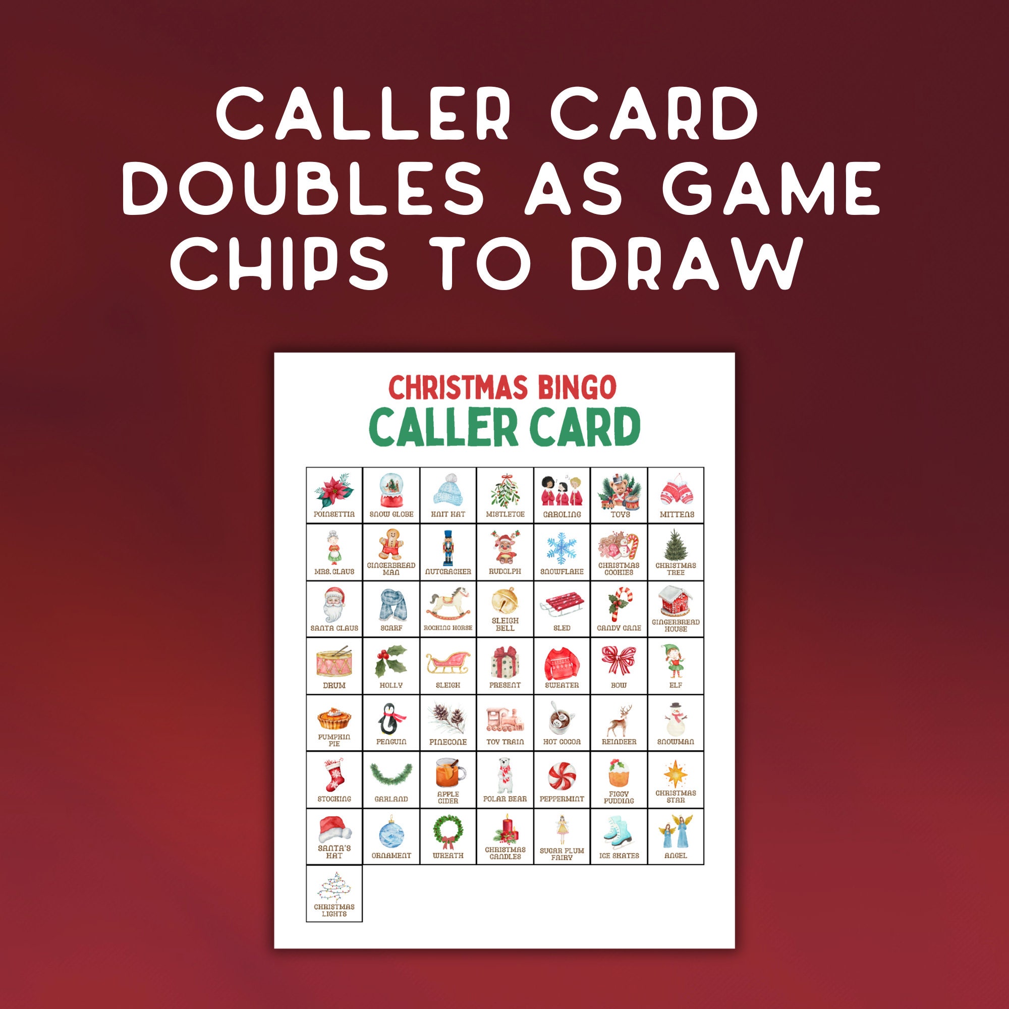 100 Christmas Bingo Cards Printable Game for Kids and Adults, Christmas ...