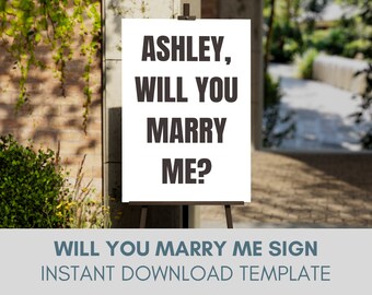 Editable Will You Marry Me Sign Sign Template, Engagement Signs, Proposal Ideas, Engagement Photos, Engagement Props, Engagement Poster