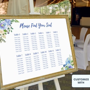 Editable Wedding Seating Chart Template, Wedding Seating Chart Board, Seating Chart Sign, Wedding Seating Chart Sign, Table Seating Chart