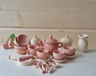 girls wooden tea set