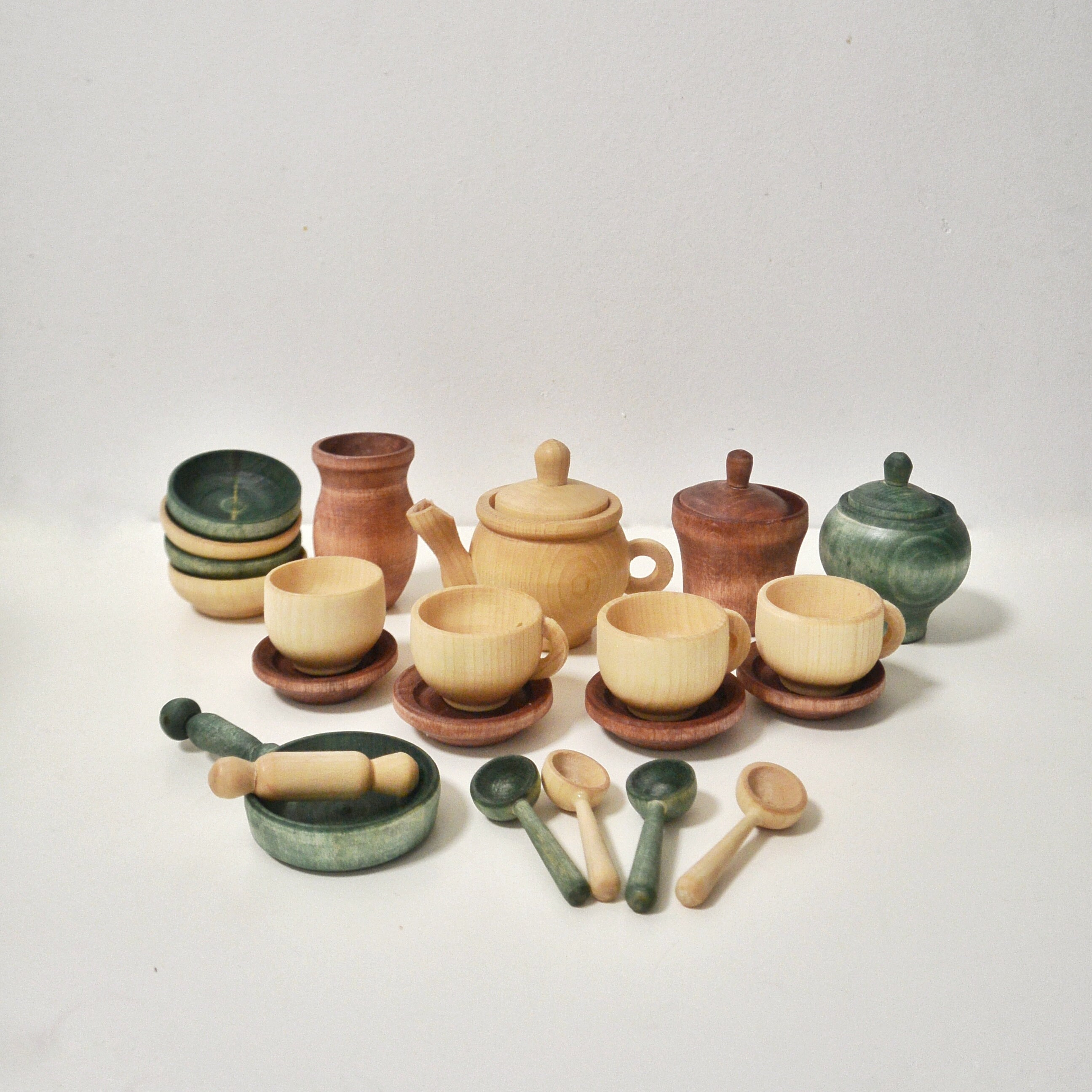 Wood tea set Christmas tree Etsy