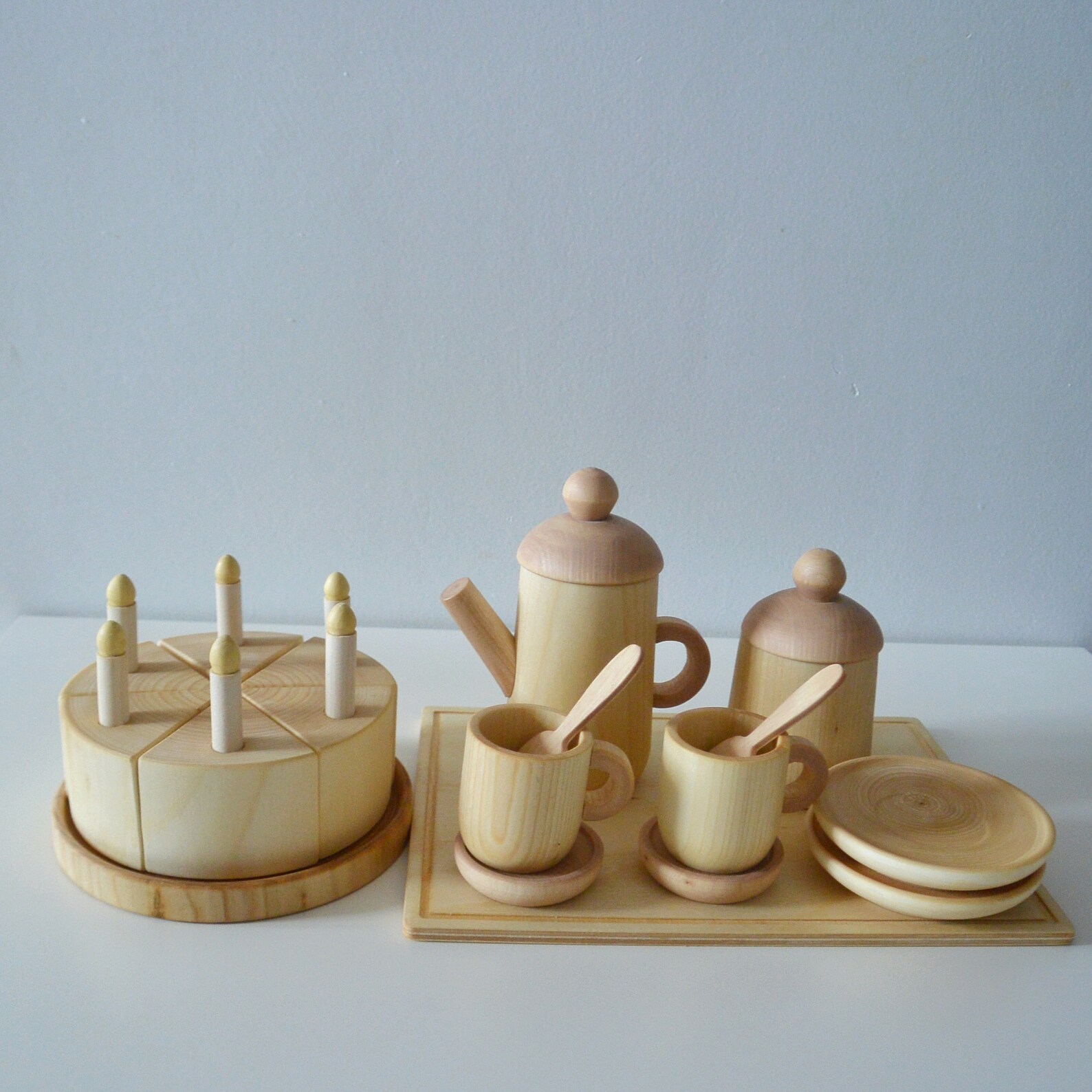 Wooden tea set Wooden toys Play kitchen Etsy