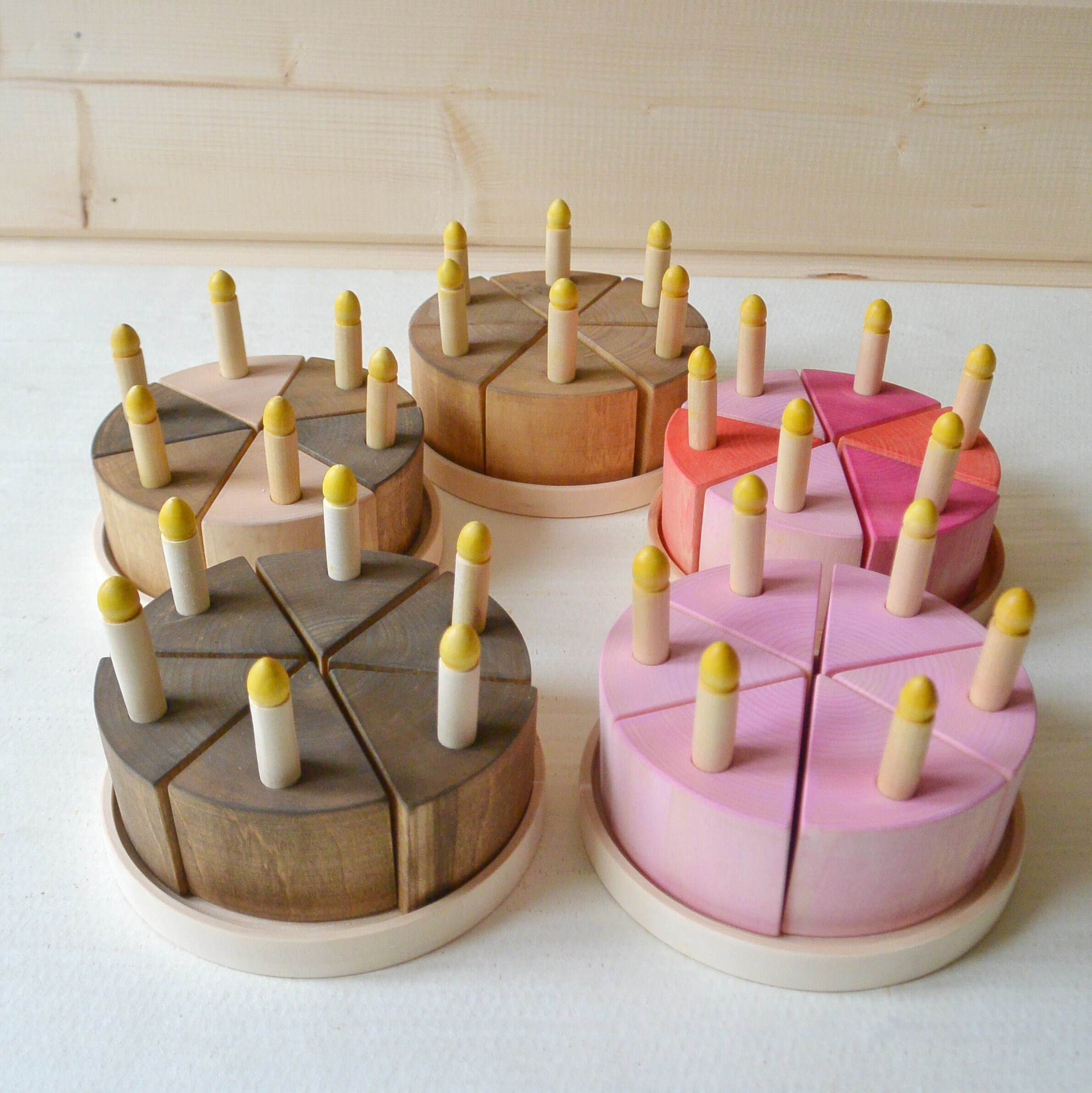 Wooden birthday toy Wooden play kitchen Wood cake toy Cake Etsy