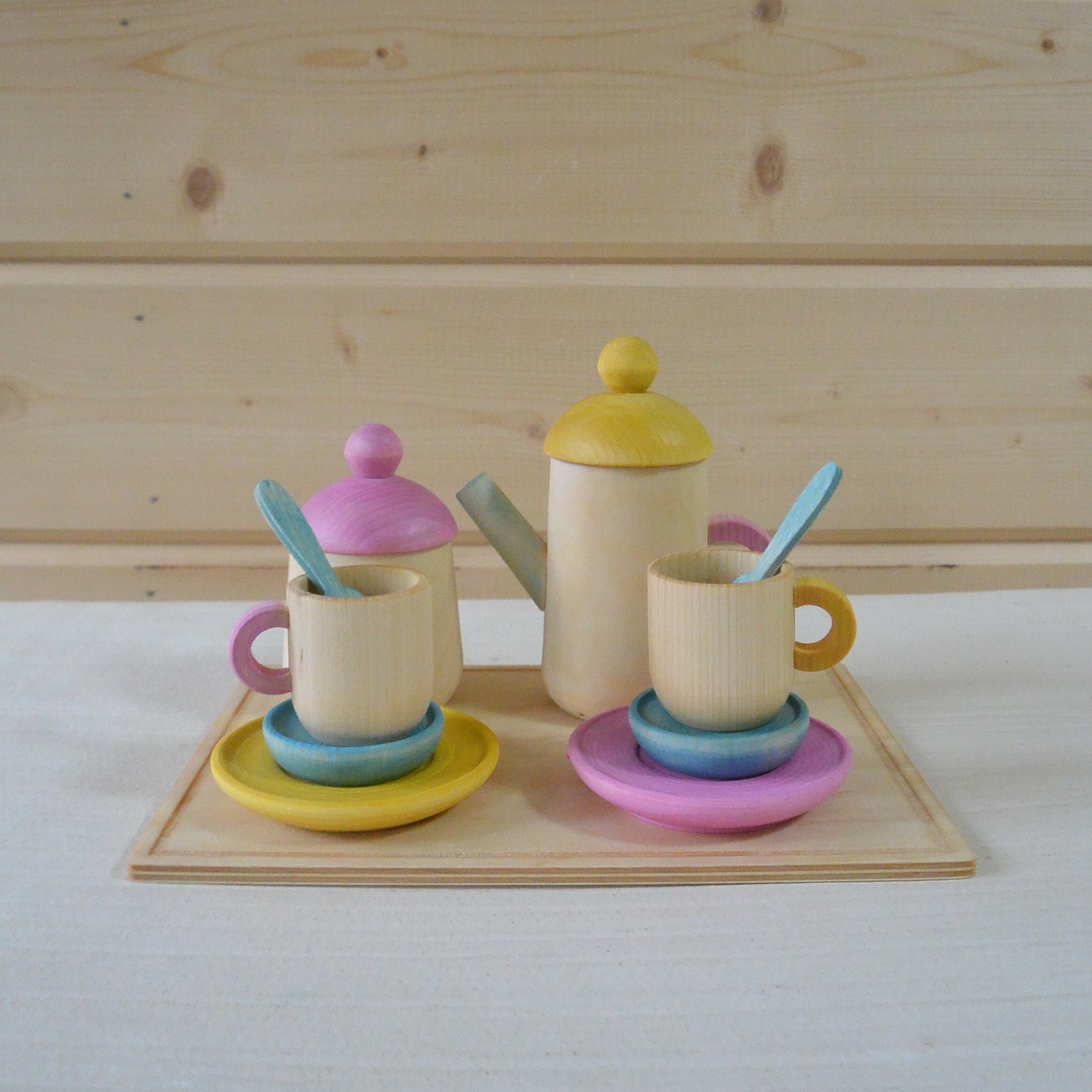 Dishes set Wooden tea set Large tea set Etsy