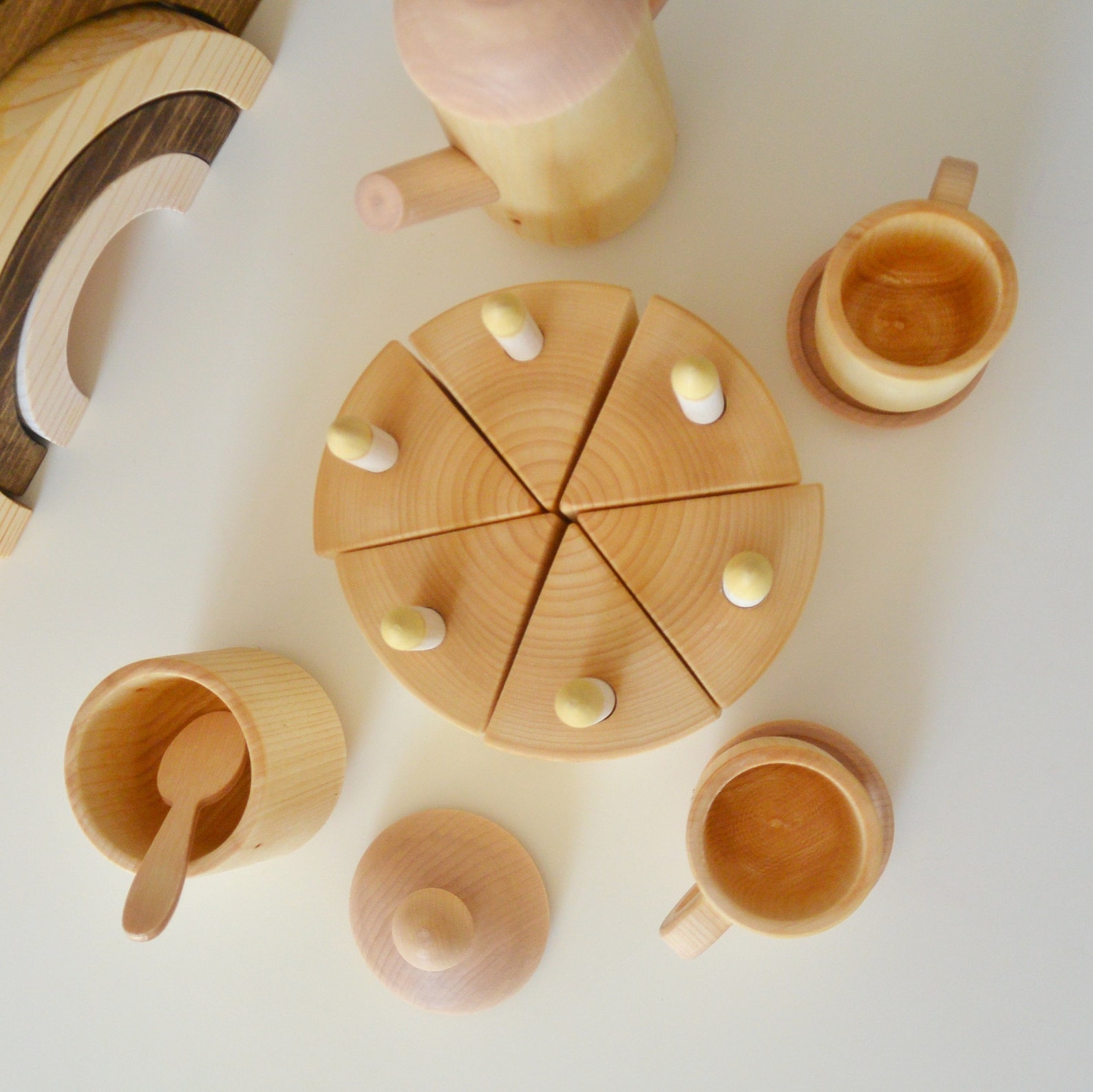 Wooden tea set Wooden toys Play kitchen Etsy