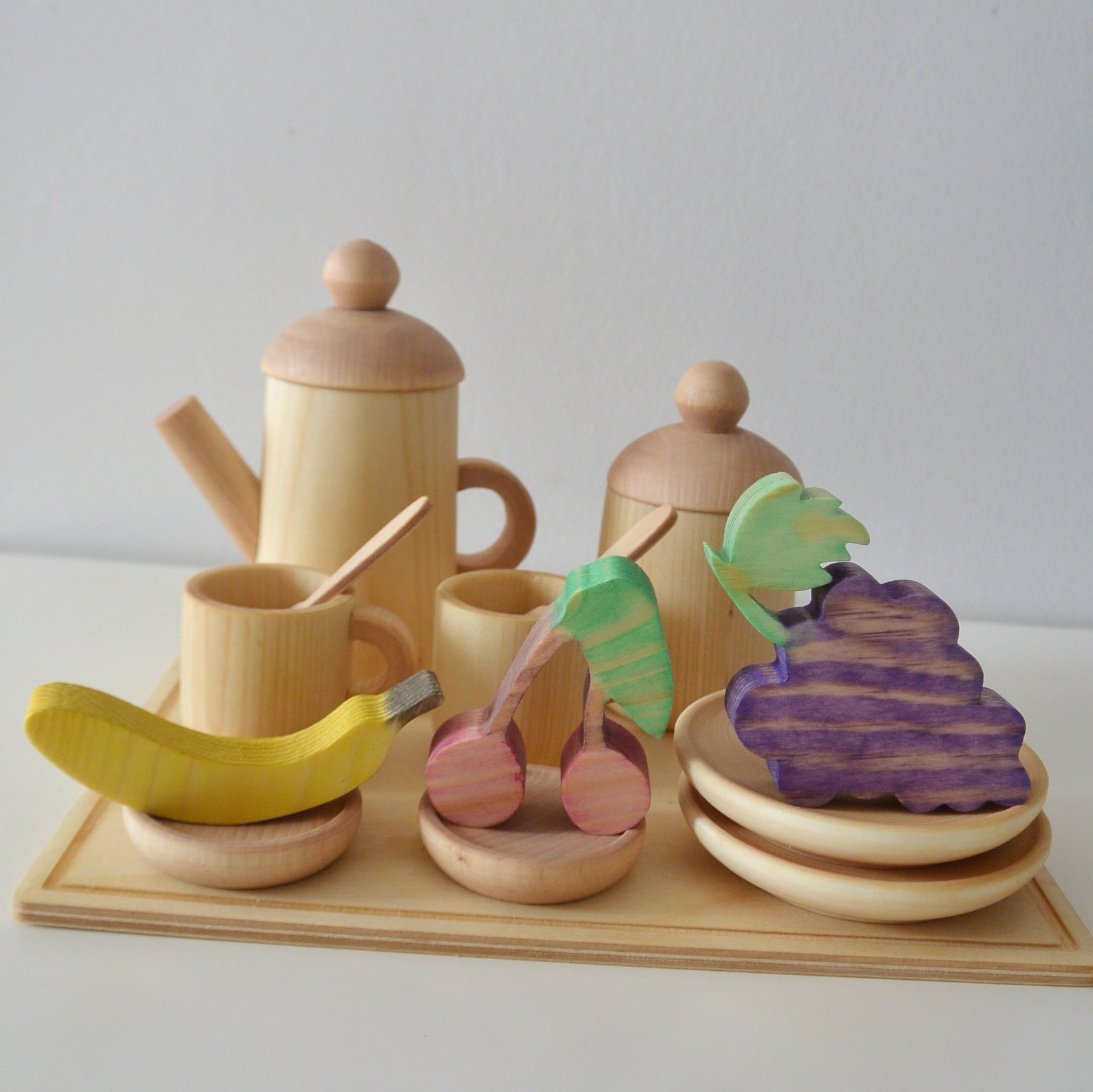 Play Food Set Wood toys kitchen Play kitchen wood Wooden toy Etsy