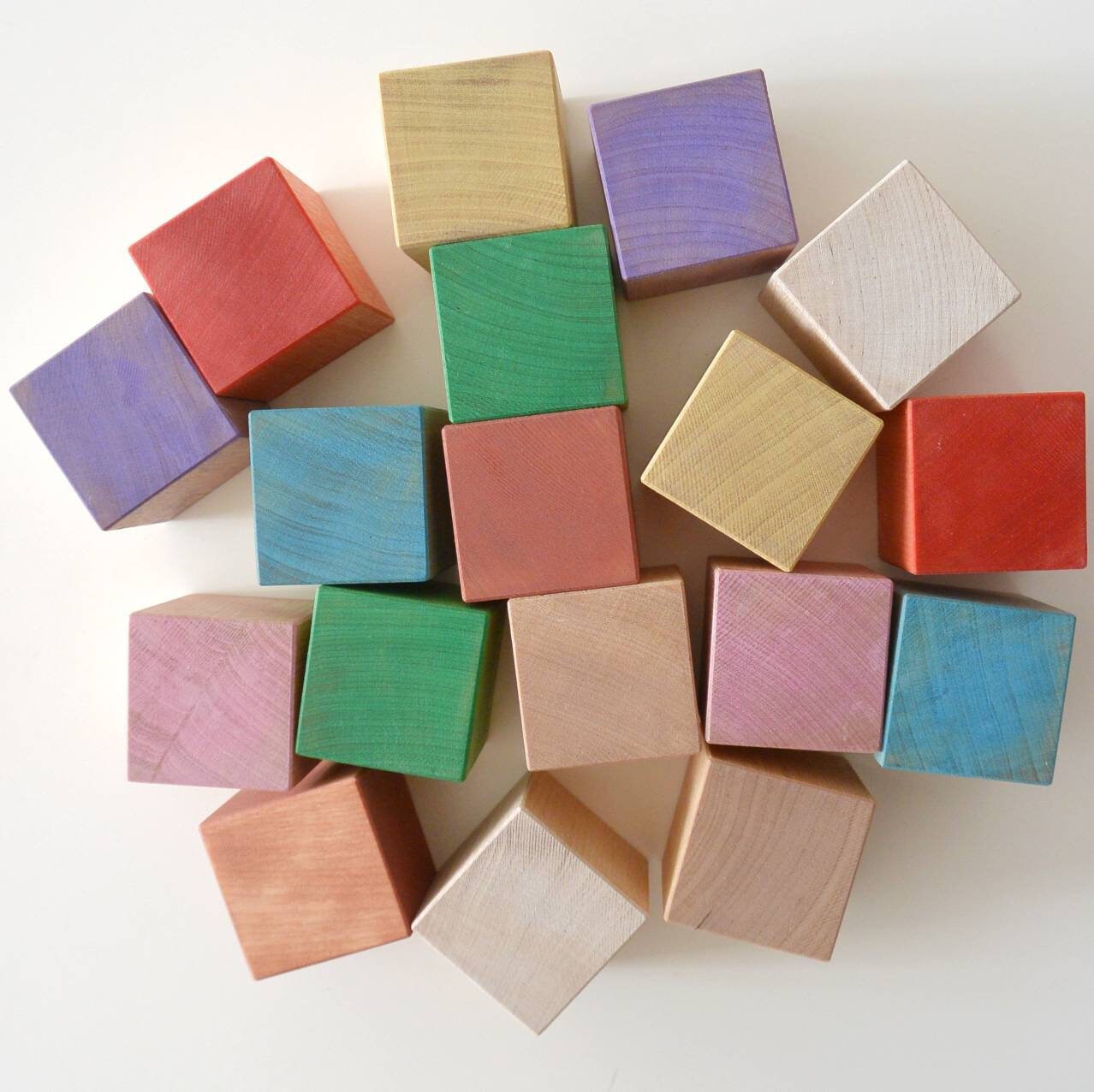 Wooden Rainbow Blocks Wooden blocks Etsy