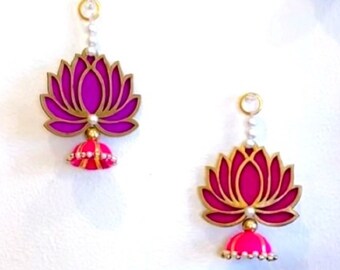 Pack of 10 Beautiful Trending Lotus Hangings for Home Decor, Puja Decor, Heena, Mehendi, Wedding, housewarming, backdrop, mandir, pink lotus