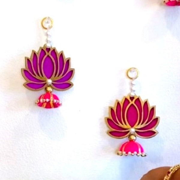 Pack of 10 Beautiful Trending Lotus Hangings for Home Decor, Puja Decor, Heena, Mehendi, Wedding, housewarming, backdrop, mandir, pink lotus