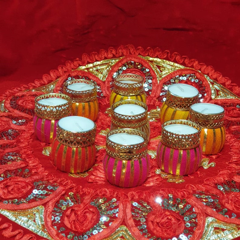 Indian Tea Light Candle Holder Diya Wedding Favor Henna Etsy