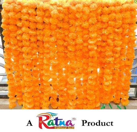 10 Fresh Like Artificial Mango Marigold Flower String Party Etsy