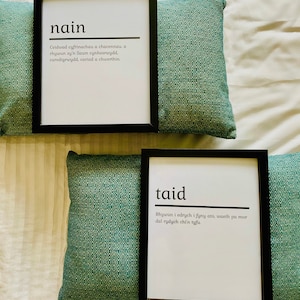 Set of 2 welsh language prints - Nain & Taid