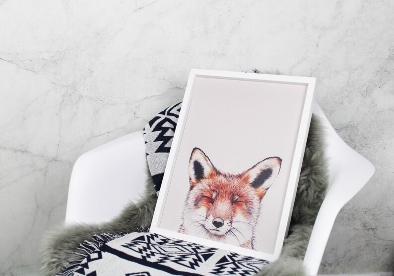 Luxuriously Designed Urban Fox Print - Hand-Illustrated & Digitally Printed in the UK bild 2