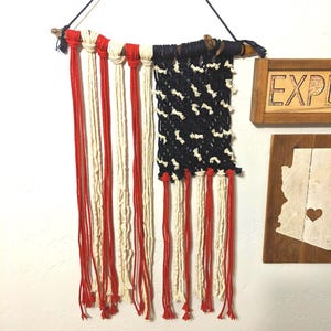 American Flag Macrame Wall Hanging