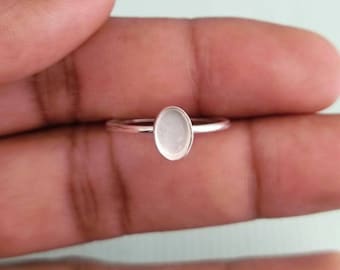 925 sterling silver blank ring collet 6x4mm - 30x20mm oval shape gemstone bezel cup blank ring making, DIY jewelry supplies, Thin Ring Band