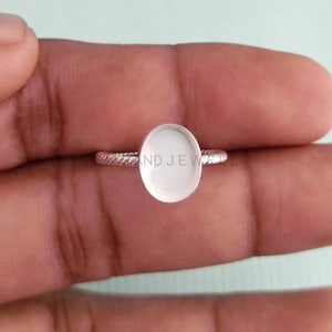 Oval Rope Band Bezel Cup Blank Ring collet, 925 Sterling Silver, 6x4mm - 30x20mm Oval, Resin Breast Milk, wholesale Ring Jewelry Supplies
