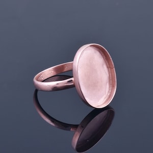 925 sterling silver rose Gold Plated Oval shape blank ring collet 6x4mm - 30x20mm Oval shape gemstone bezel cup blank ring making jewelry