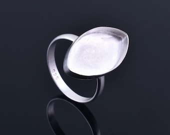 Anello a coppa con castone marquise in argento sterling 925, anello con pinza per anello vuoto da 6x3mm a 24x12mm anello con coppa con castone vuoto in pietra preziosa che realizza gioielli fai da te