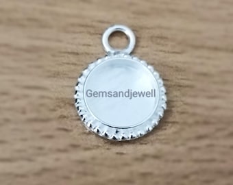 Hänge i rund bezel med koppar och pärlor i 925 sterlingsilver, 3 mm-30 mm, rund cabochonfattning, rund bezel, infattning med hartsarbete