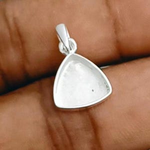 925 silver triangle  bezel cup, blank pendant bezel, 4x4mm to 25x25mm triangle gemstone  blank bezel Pendant, Pendant for setting work