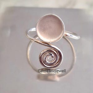 Bague cercle réglable en argent sterling 925 avec lunette ronde Bague vierge avec pince de 3 mm - Bague lunette ronde avec pierres précieuses de 30 mm, Grossiste