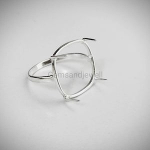 925 sterling silver cushion Prong Setting bezel, 3mm - 30mm Cushion Cabochon gemstone, Wholesale Diy Jewelry Supplies, Ring Making Tools