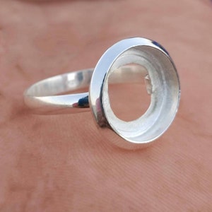 Round Bezel Cup Blank Thick Bezel Ring 925 sterling silver 6mm-30mm Cabochon setting, handmade Wholesale DIY Ring Supplies Deep 2mm to 2.5mm