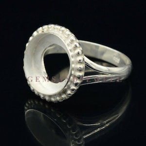 Round Bezel Cup Blank Split shank band Ring 925 sterling silver 3mm-30mm Cabochon Wholesale DIY Ring Making Jewelry supplies, Bezel Deep 2mm