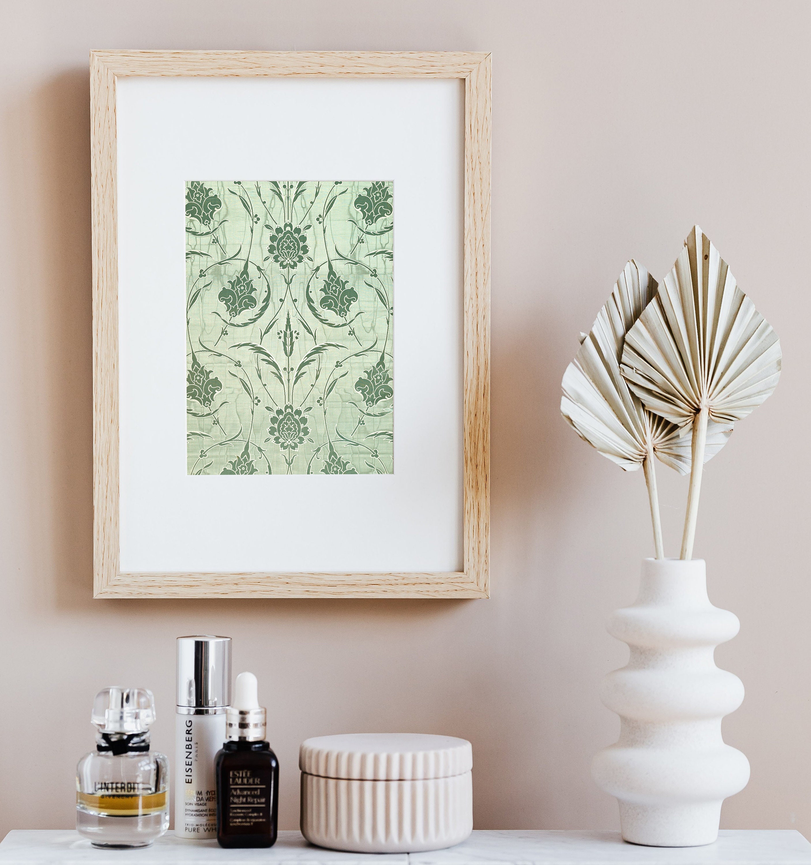 Mint green poster vintage wall art print downloadable Floral Etsy España