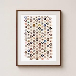Vintage Quilt wall art downloadable print - Printable textile art boho living room artwork - Granny chic cottage decor patchwork poster