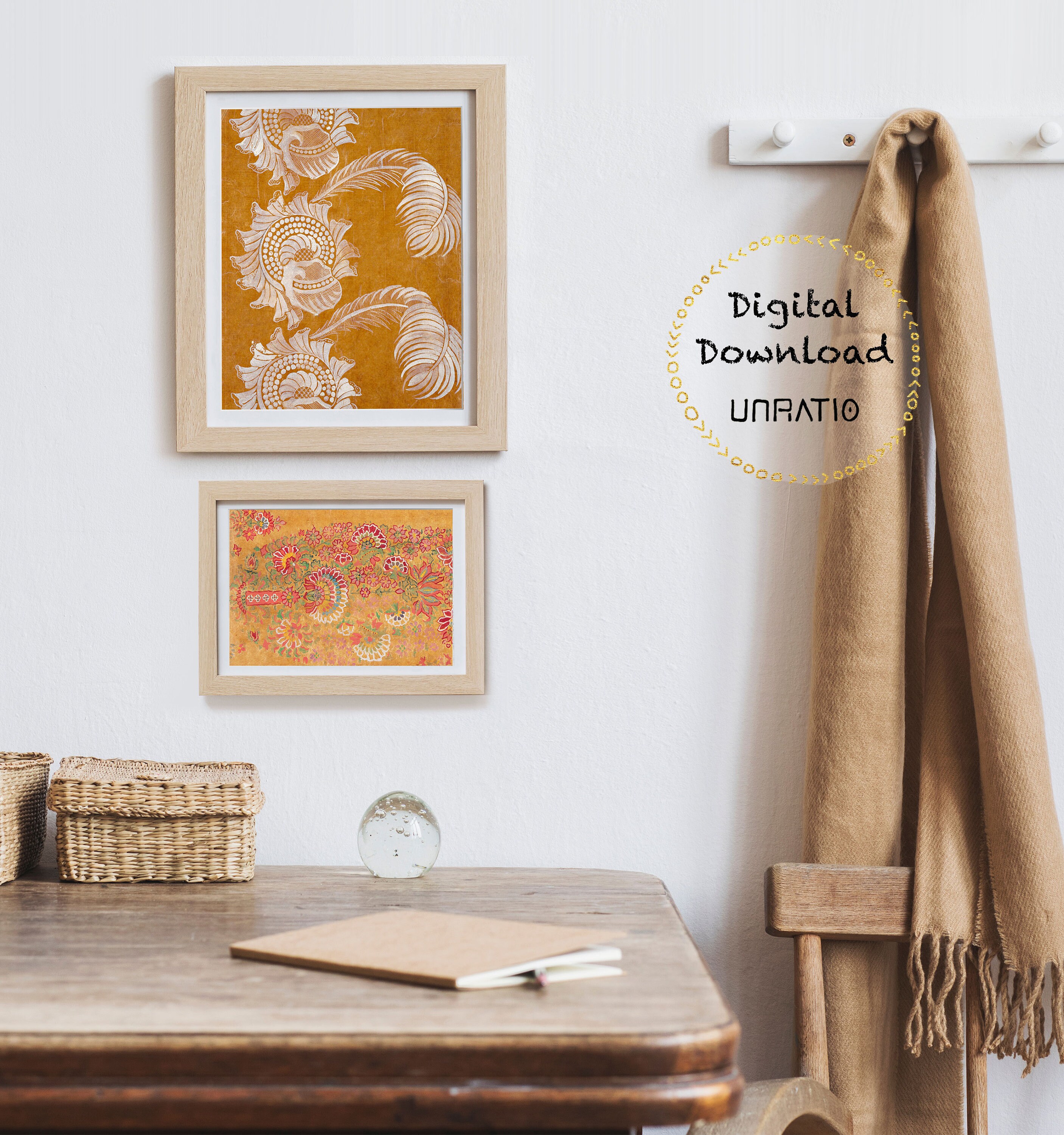 Tan Ochre Gallery Wall Set of 5 Prints Vintage Wall Art Etsy Australia