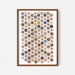 Vintage quilt kunst aan de muur downloadbare print - afdrukbare textielkunst boho woonkamer artwork - oma chique cottage decor patchwork poster