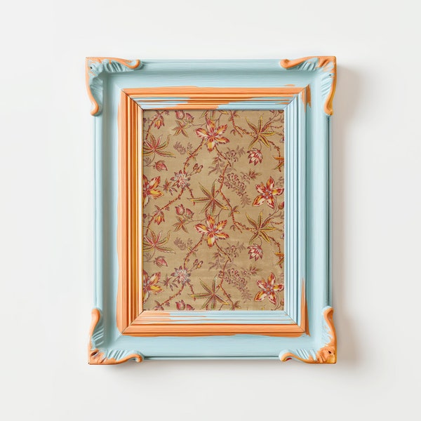 Tan vintage floral artwork download - Orange brown wall art antique textile print English - Warm neutral palette autumn leaves fall flowers