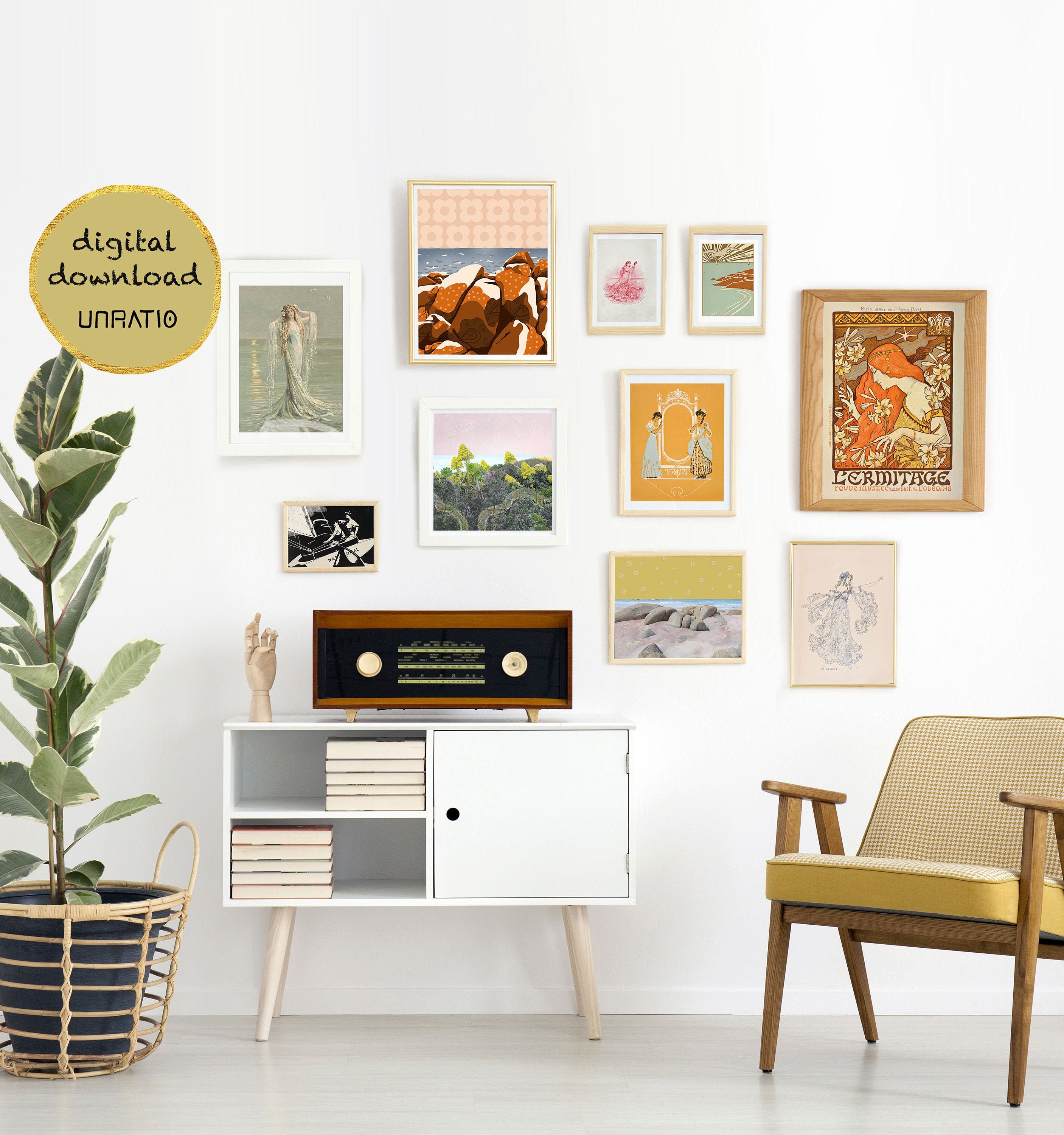 Digital Download Gallery Wall Art Set Of 4 8x10 Printable Files Art 