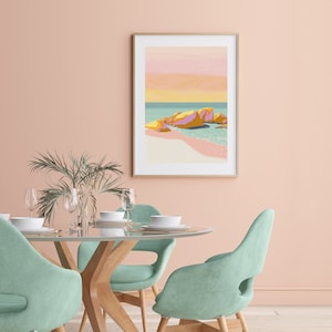 Bright Colourful Beach Print Downloadable Art Retro Pastel - Etsy