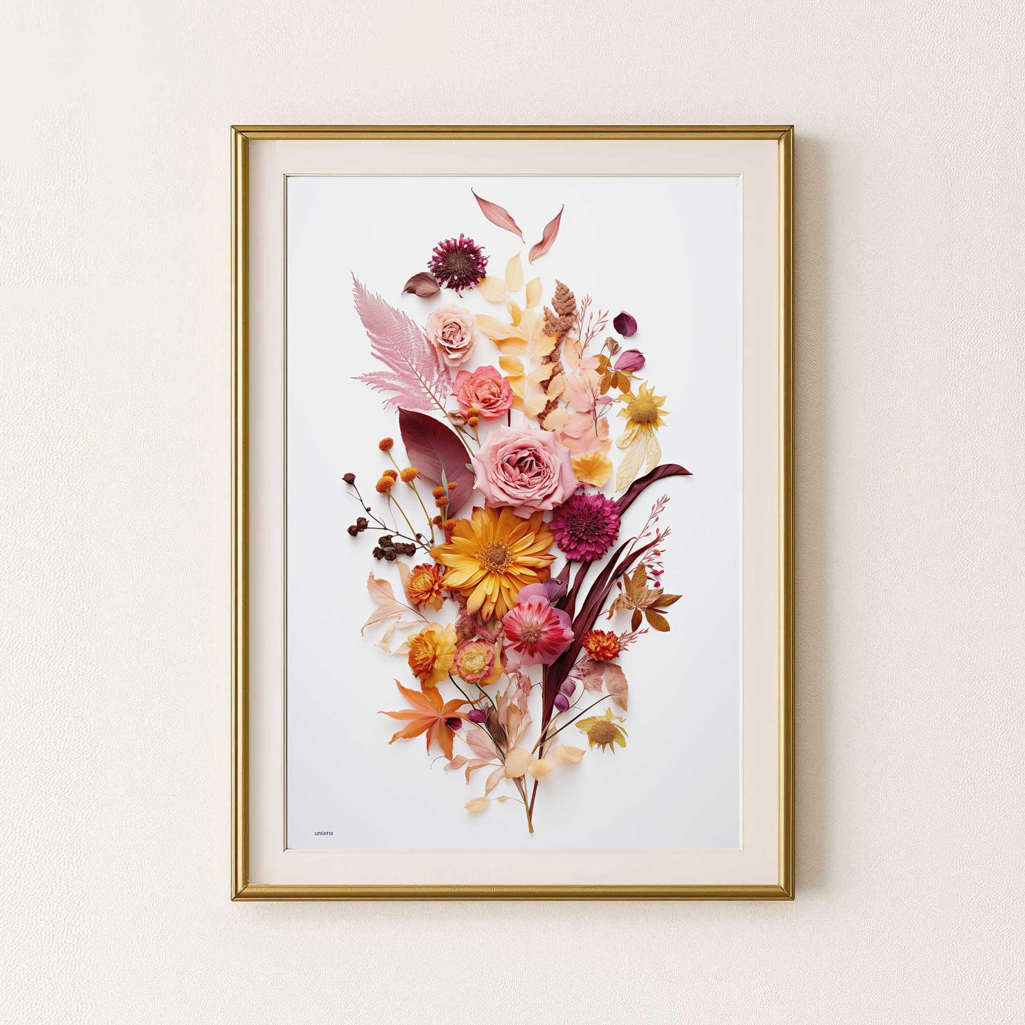 銅版画「Dry Flower」 Spider Web Preserved Dried Flower Art Antique Swing Frame