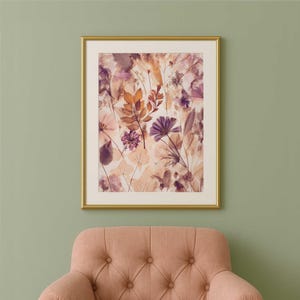Herbst Blätter Druck zum Herunterladen, Lila Herbst Wanddekor, Herbst Wandkunst in Gebrannte Orange, Meistverkaufte Kunst bedruckbar, Modernes Bauernhaus Plakat