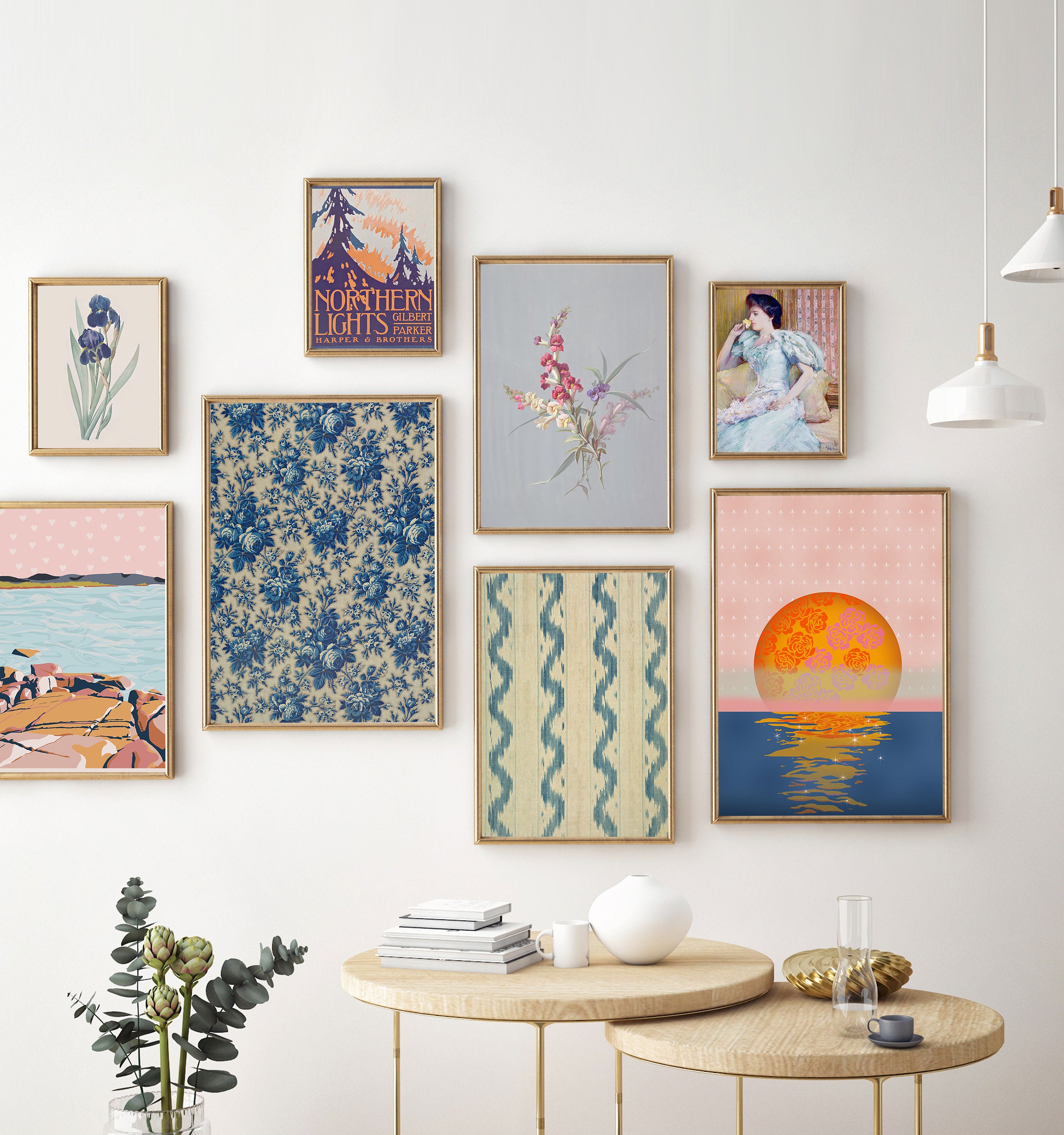 Navy Blue Gallery Wall Prints Set Downloadable Art Bundle Etsy Australia