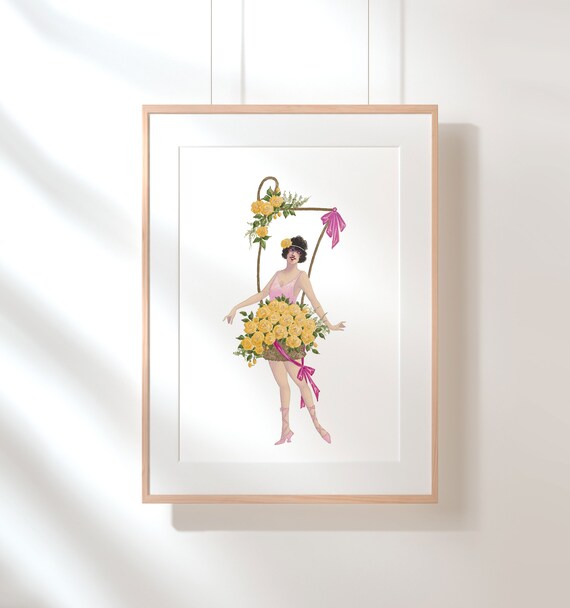 Set Of 3 Vintage Garden Art Able Prints Flower Girls