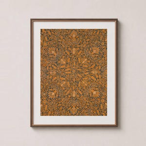 Sawat Garuda – Batik Textile Wall Art Print – Mud Ochre Orange & Brown