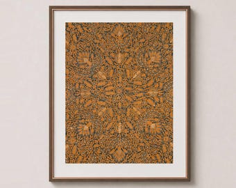 Sawat Garuda – Batik Textile Wall Art Print – Mud Ochre Orange & Brown