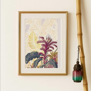 Banana Tree Tropical Palm Leaf Print - Bali Decor Nature Inspired - Downloadable Art Jungle Leaves - Bohemian Textile Aesthetic