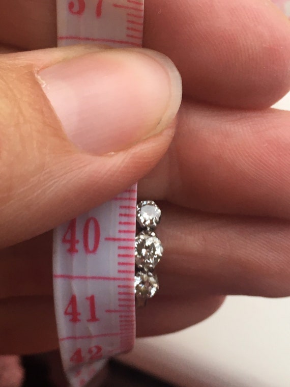antique 18ct gold ring 3 stone diamond gold ring … - image 2