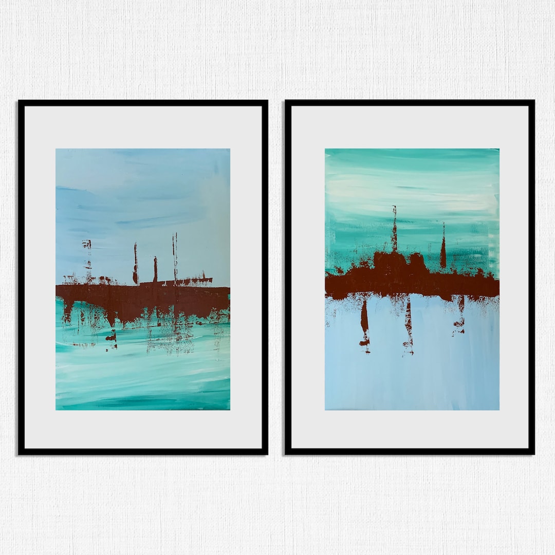 Abstract Painting Set of 2 Original Paintings Etsy