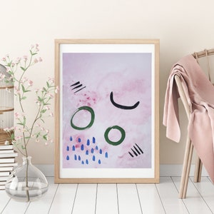 Original Abstract Pink Blush Painting  18x24 inch