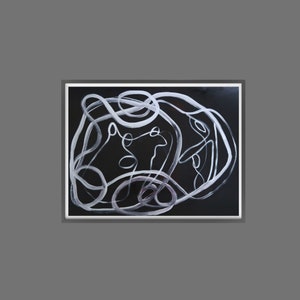 Original Abstract Painting / Black and White Minimalist Painting