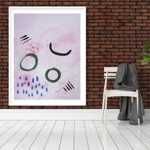 Pintura abstracta original en tonos rosa ruborizados, 18 x 24 pulgadas. imagen 7