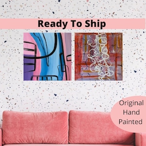 Set of 2 Original Abstract Paintings