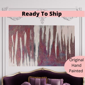 Hand Made Original Painting On Canvas Glitter Painting On Canvas Sparking Glam Painting
