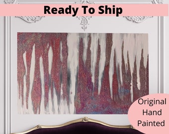 Handgemaakt abstract glitterschilderij op canvas: sprankelende glamour